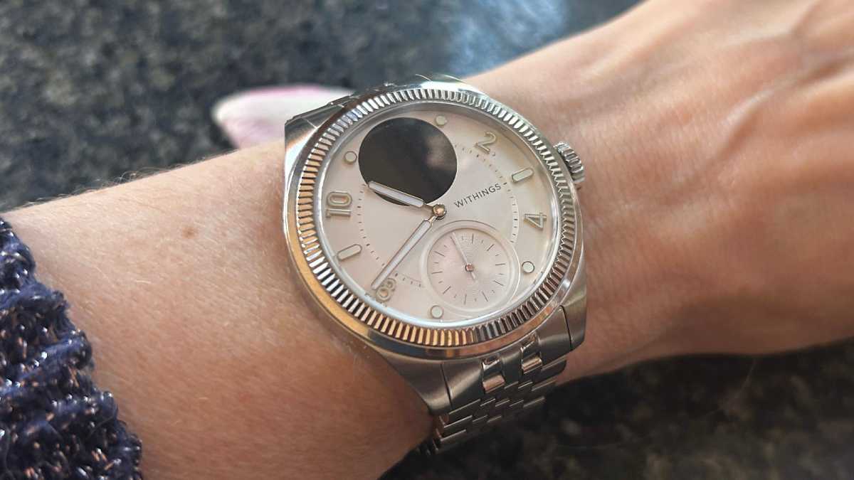 Withings ScanWatch Nova Brilliant on a woman's wrist